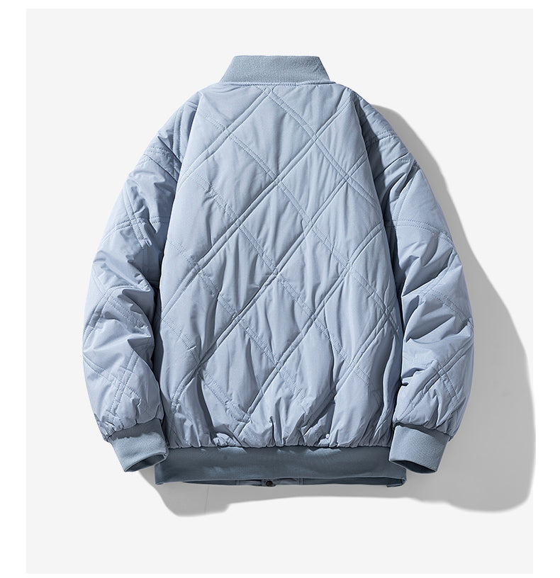 Eugene Men’s Quilted Bomber Jacket – Fleece-Lined Winter Jacket