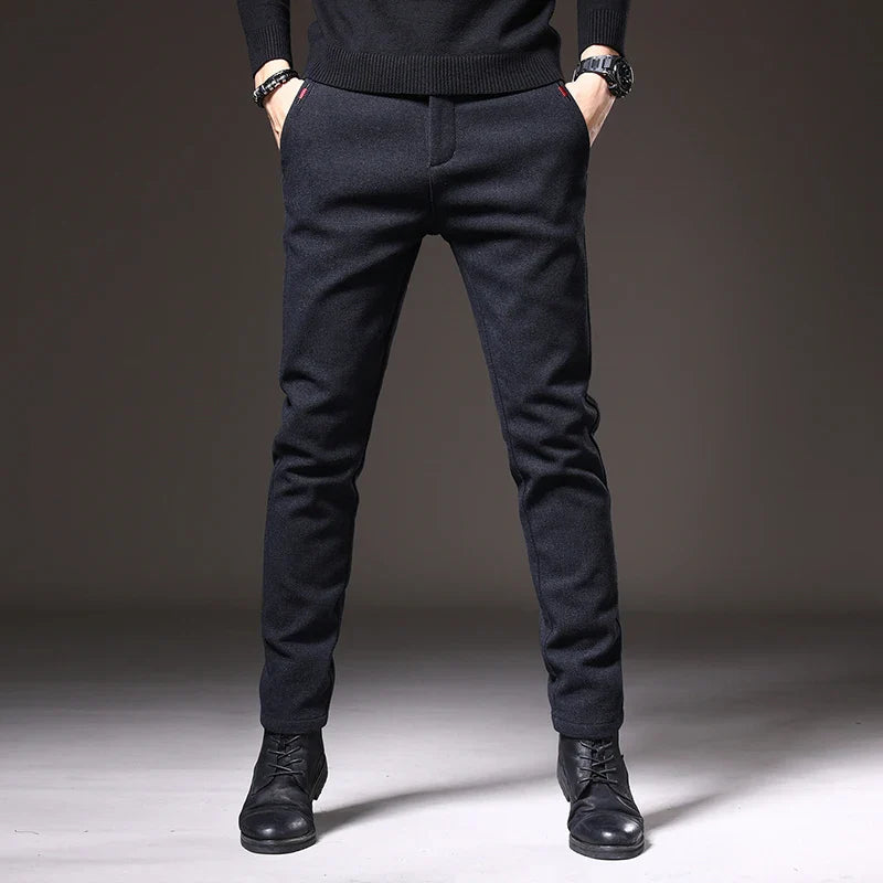 Alejandro Men’s Slim Fit Trousers – Stretch Cotton with Wrinkle-Resistant Finish