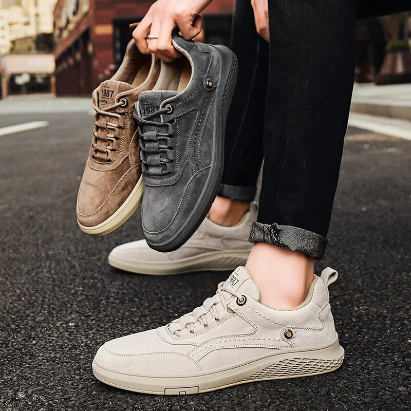 Uriel Men’s Shoes – Suede Leather Trainer with Cushioned Comfort