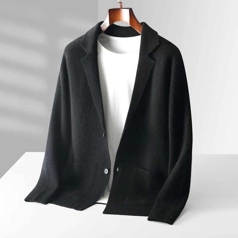 Napoleon Men’s Cashmere Cardigan – Tailored Button Up Knit with Pockets