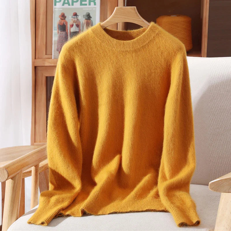 Rufina Women’s Mink Cashmere Sweater – Cloudlike Softness with Loose Fit