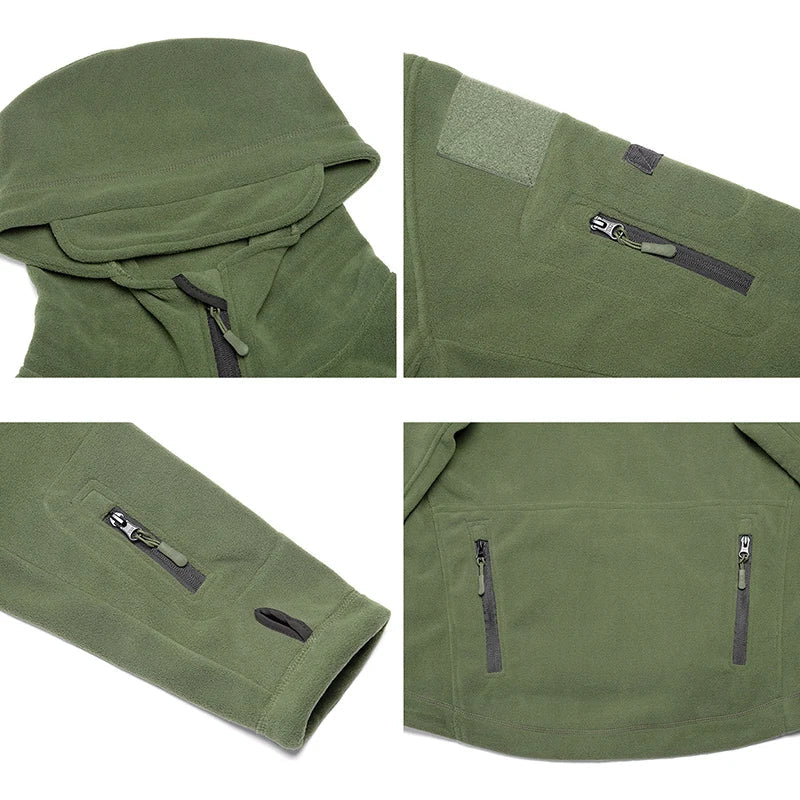 Callano Men’s Fleece Jacket – Windproof Tactical Full-Zip Fleece Hoodie Jacket