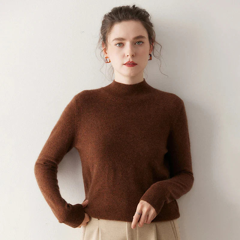 Lesly Women’s Mock Neck Sweater – Lightweight Knit Pullover
