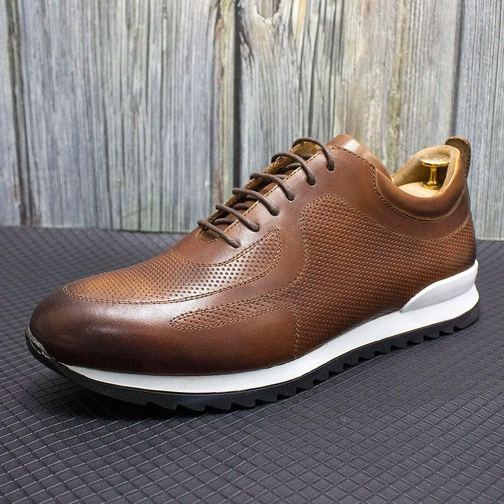 Enzo Italian Leather Shoes – Cushioned Casual Trainers