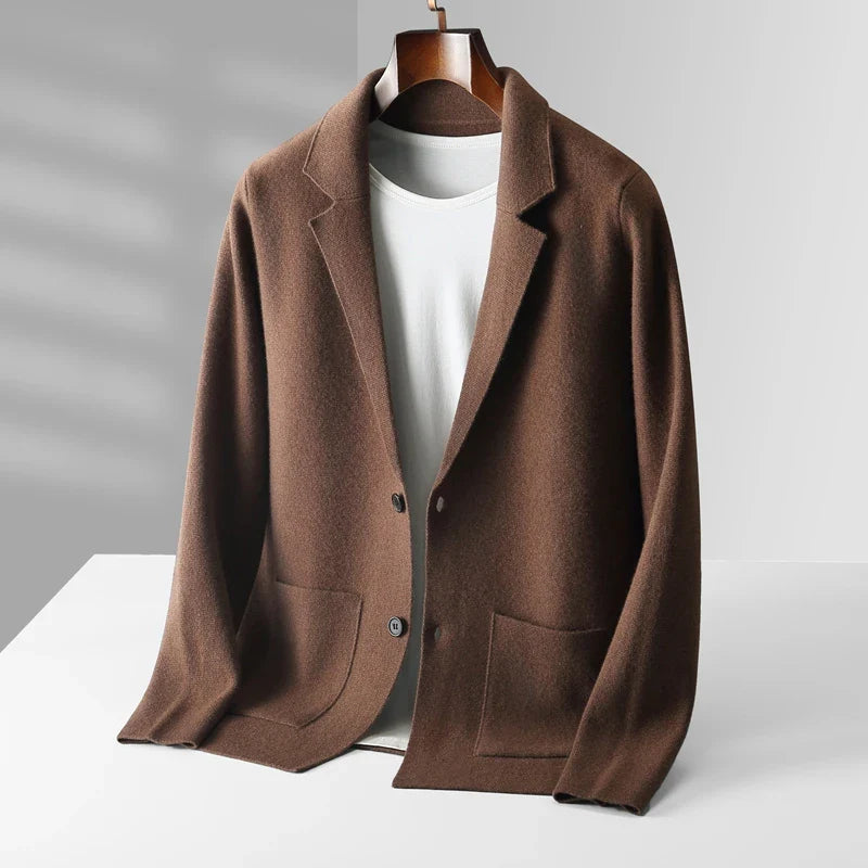Napoleon Men’s Cashmere Cardigan – Tailored Button Up Knit with Pockets