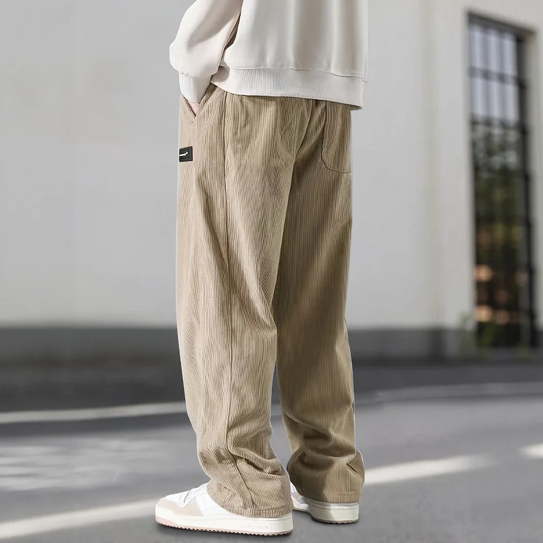Javier Men’s Corduroy Sweatpants – Plush Stretch with Hand-Stitched Detail