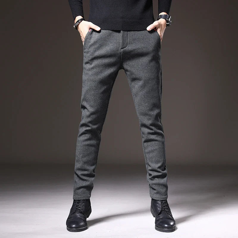 Alejandro Men’s Slim Fit Trousers – Stretch Cotton with Wrinkle-Resistant Finish
