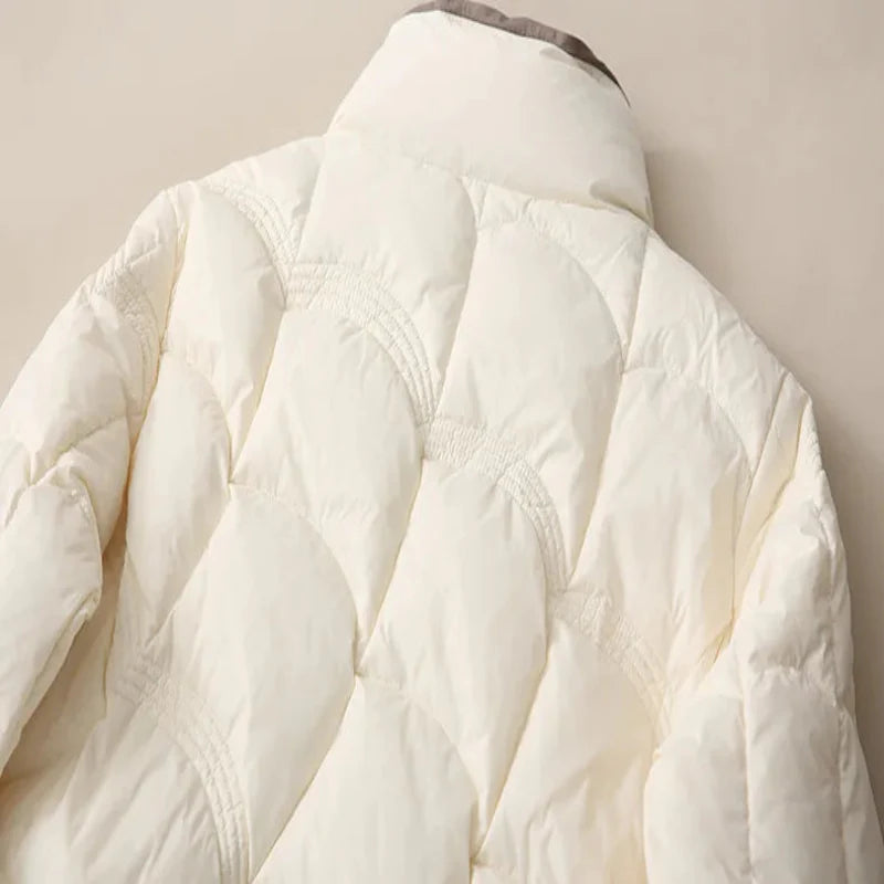 Giorgia Women’s Winter Jacket – Long Duck Down Coat with Quilted Insulation