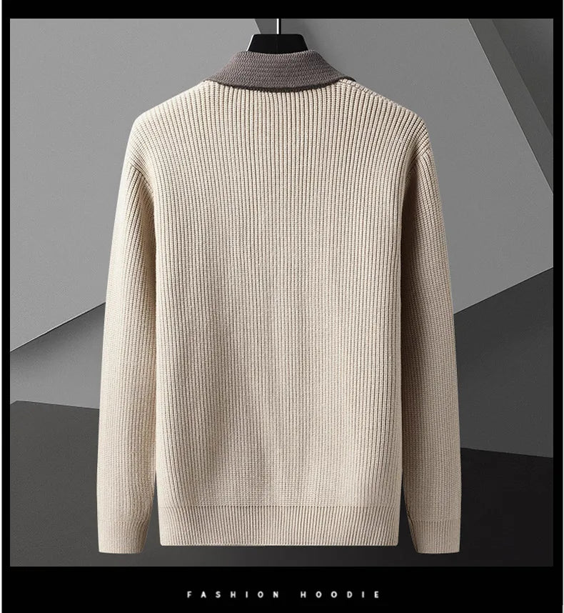 Diego Men’s Cardigan – Two-Tone Button-Up Knit Cardigan