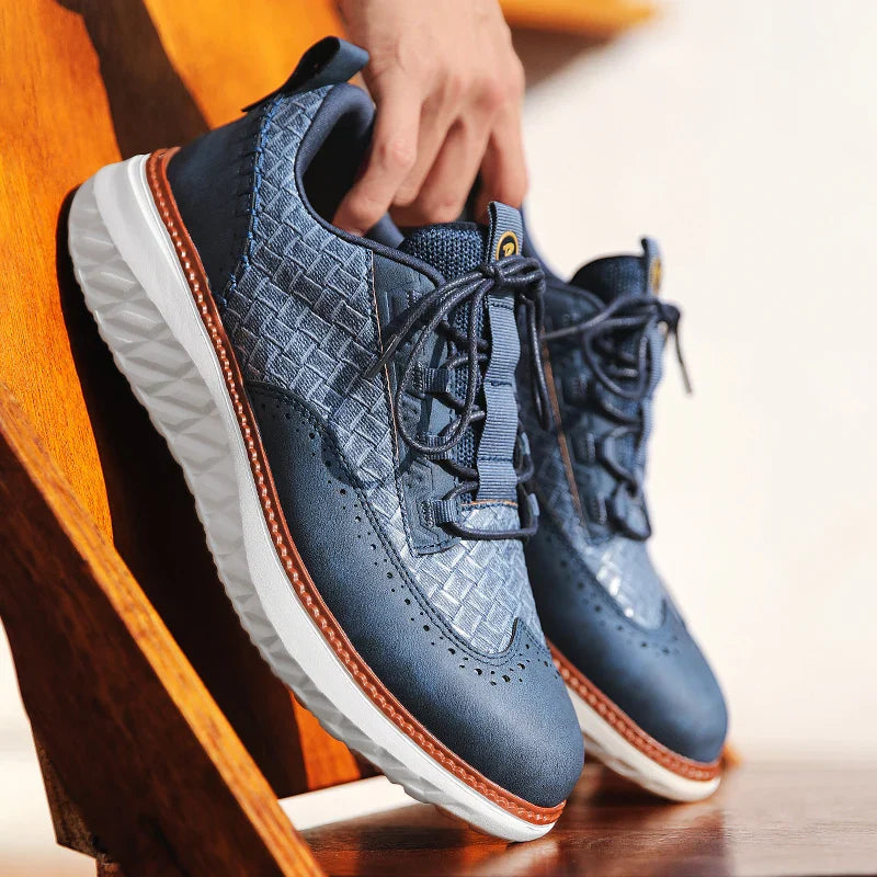 Oslo Men’s Trainers – Genuine Leather with Breathable Lightweight Comfort