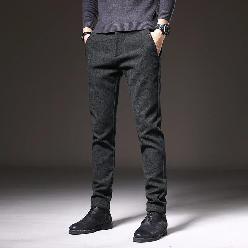 Alejandro Men’s Slim Fit Trousers – Stretch Cotton with Wrinkle-Resistant Finish