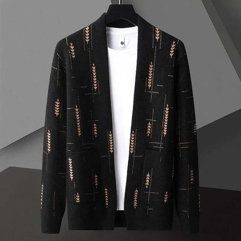 Emerson Men's Knit Cardigan – Open-Front Relaxed Cotton Blend