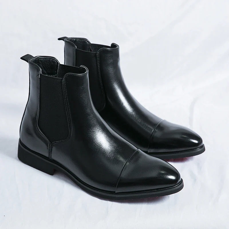 Carlo Men’s Leather Chelsea Boots – Classic Slip-On Design for Timeless Style