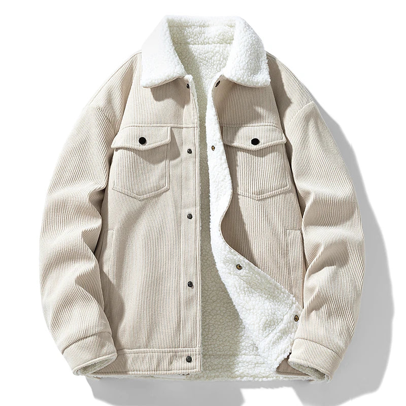 Jayson Men’s Cotton Jacket – Sherpa Lined & Corduroy Finish