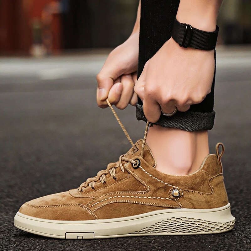 Uriel Men’s Shoes – Suede Leather Trainer with Cushioned Comfort