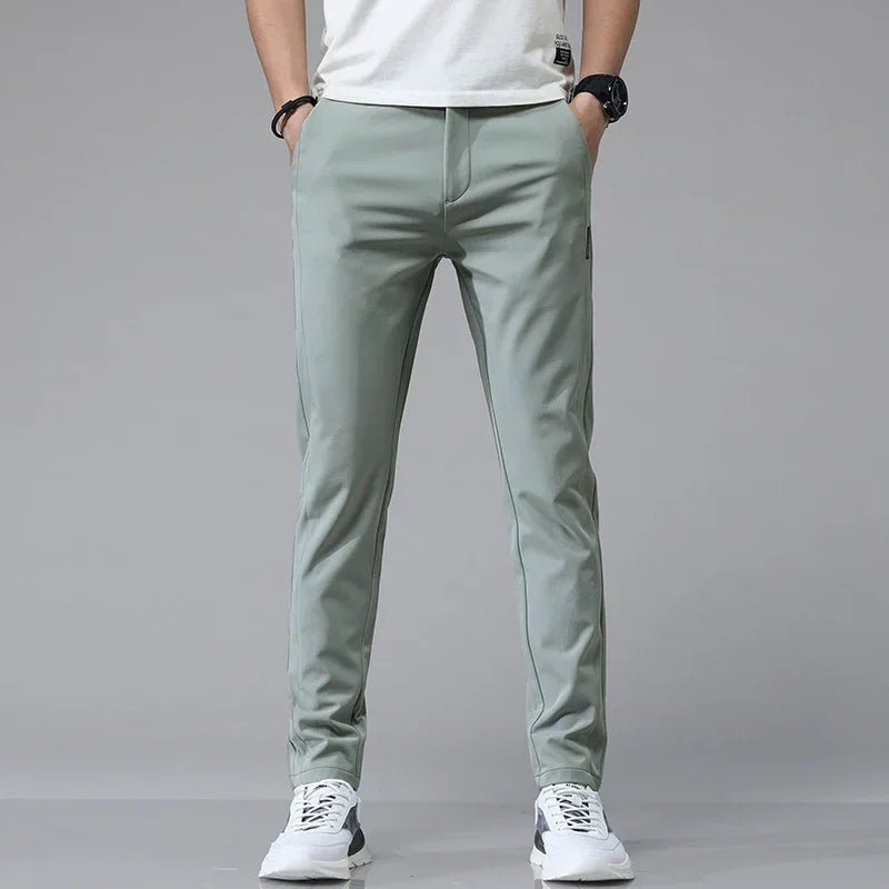 Pablo Men’s Tapered Stretch Pants – Wrinkle-Resistant with Elastic Waist