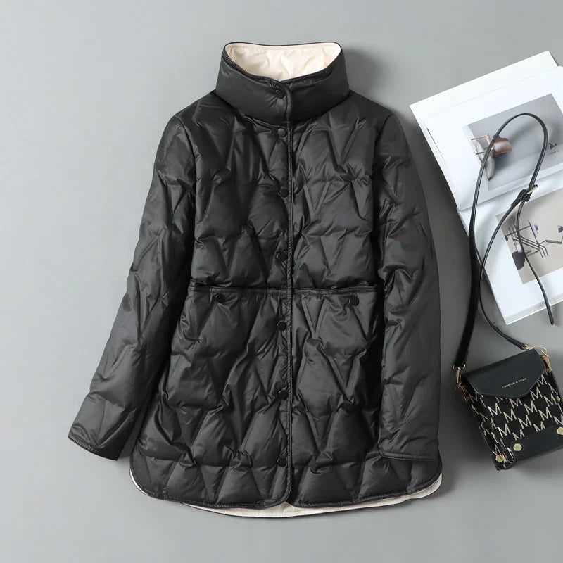 Lorenza Women’s Quilted Down Jacket – Lightweight Insulated Winter Outerwear