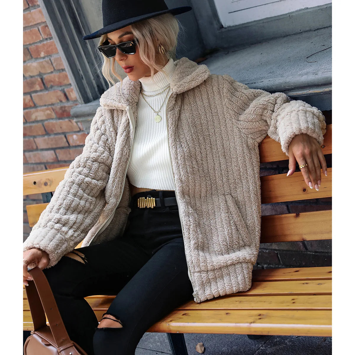 Saphina Women's Fur Jacket – Soft Plush Fur Outerwear