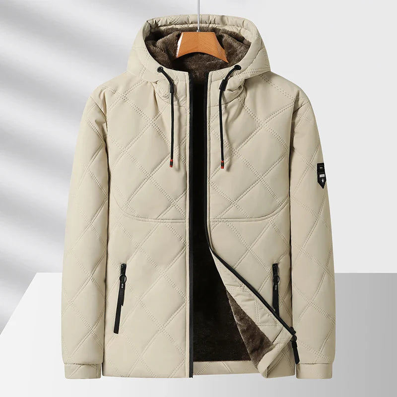Klyne Men’s Quilted Jacket – Diamond-Quilted Fleece-Lined Winter Jacket