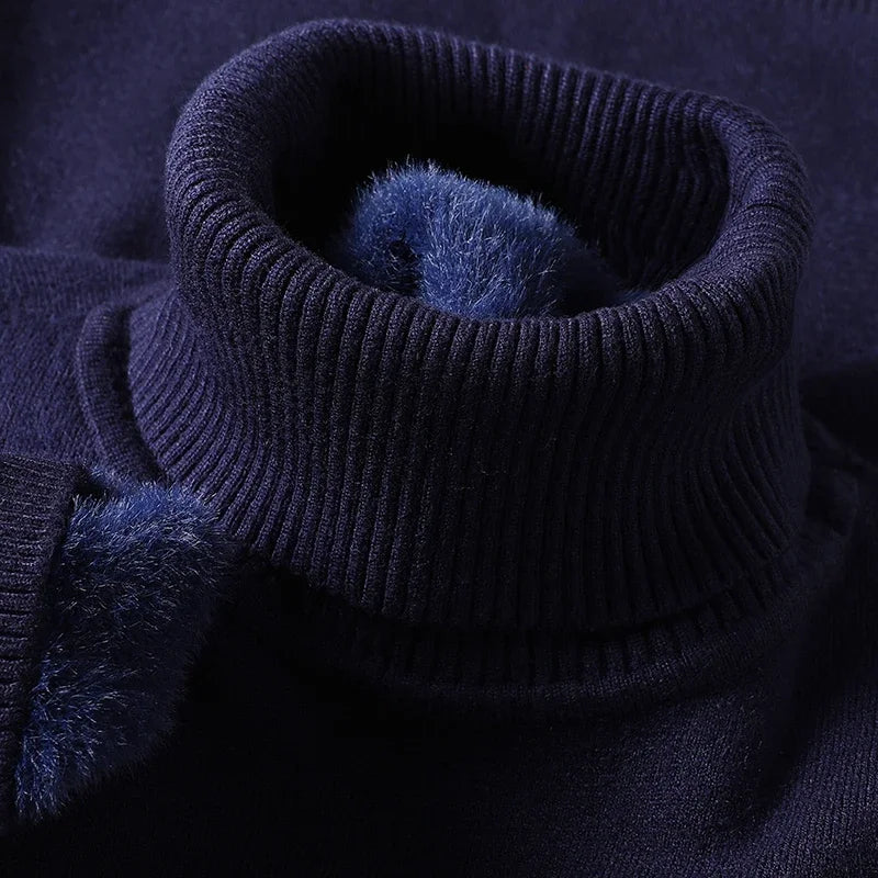 Ricardo Men's Turtleneck Sweater – Merino Wool Soft Ribbed Knit Pullover