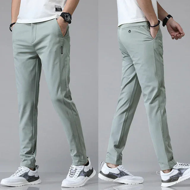 Pablo Men’s Tapered Stretch Pants – Wrinkle-Resistant with Elastic Waist