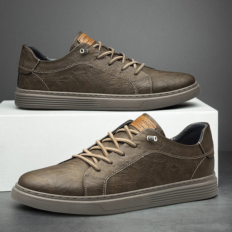 Marino Men’s Trainers – Genuine Leather Lace-Up Shoes