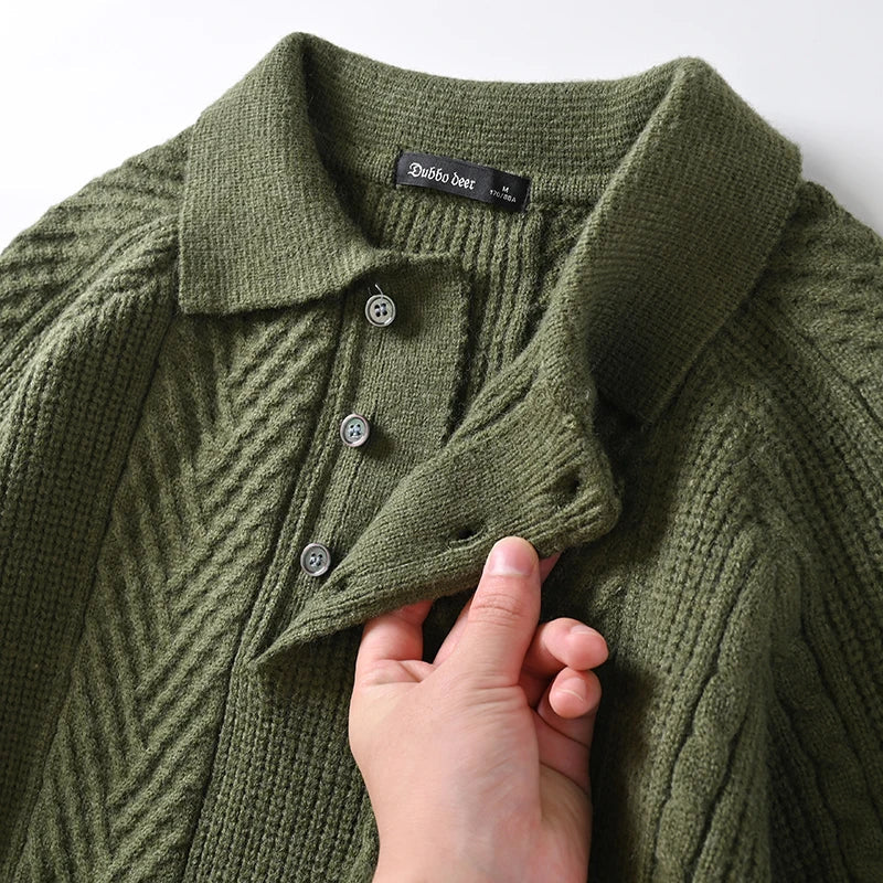 Grayson Men's Cashmere Sweater – Soft Polo Collar Knit