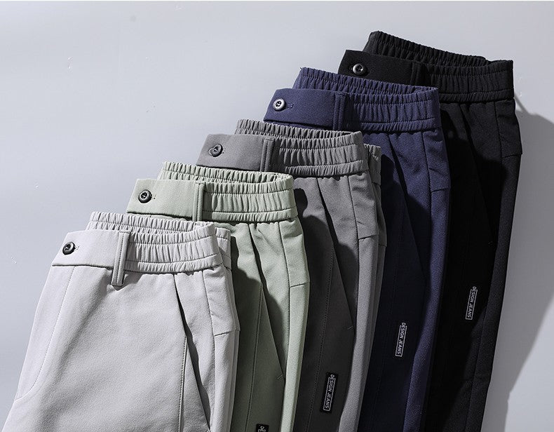Pablo Men’s Tapered Stretch Pants – Wrinkle-Resistant with Elastic Waist