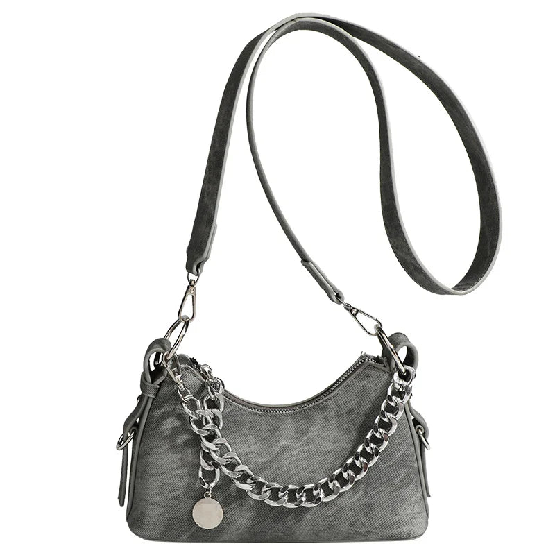 Melinda Women’s Shoulder Bag – Washed Denim Lightweight Handbag