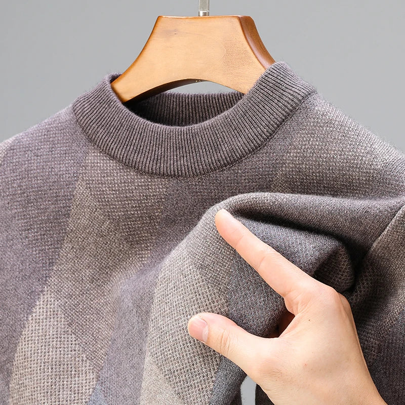 Bruno Men’s Knit Sweater – Wool-Blend Men’s Argyle Jumper