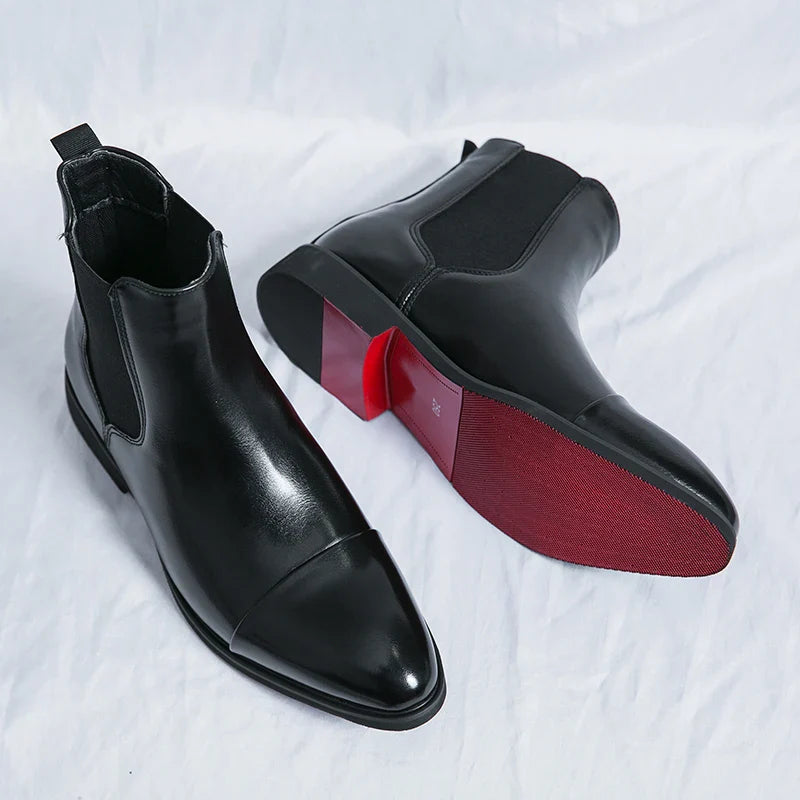 Carlo Men’s Leather Chelsea Boots – Classic Slip-On Design for Timeless Style