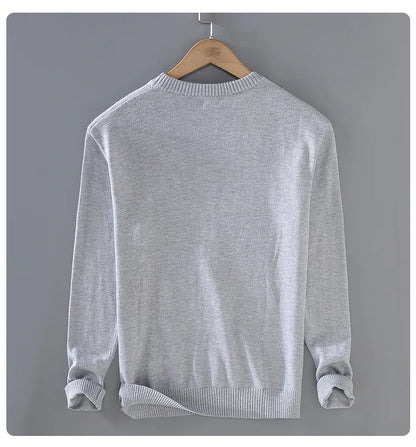 Caleb Men’s Sweater – Organic Cotton Pullover with Classic Crewneck