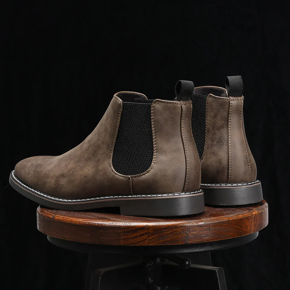 Francesco Men’s Leather Chelsea Boots – Full-Grain Leather with Cushioned Insole