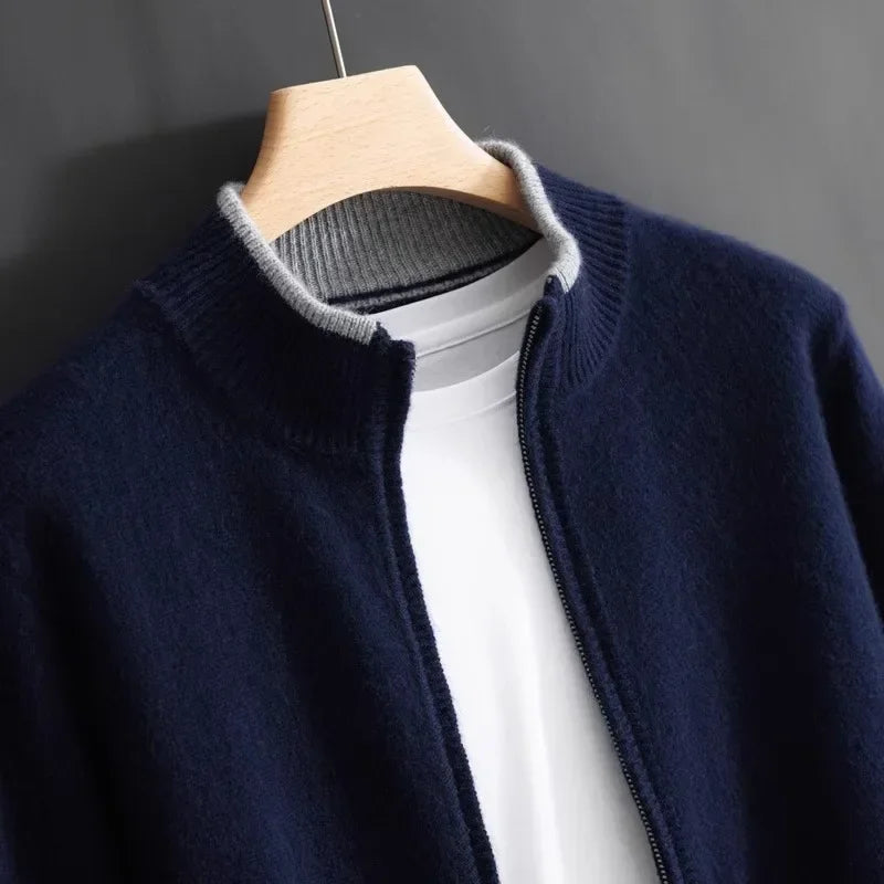 Hugo Men's Cashmere Jacket – Knit Zip-Up Jacket in Pure Cashmere