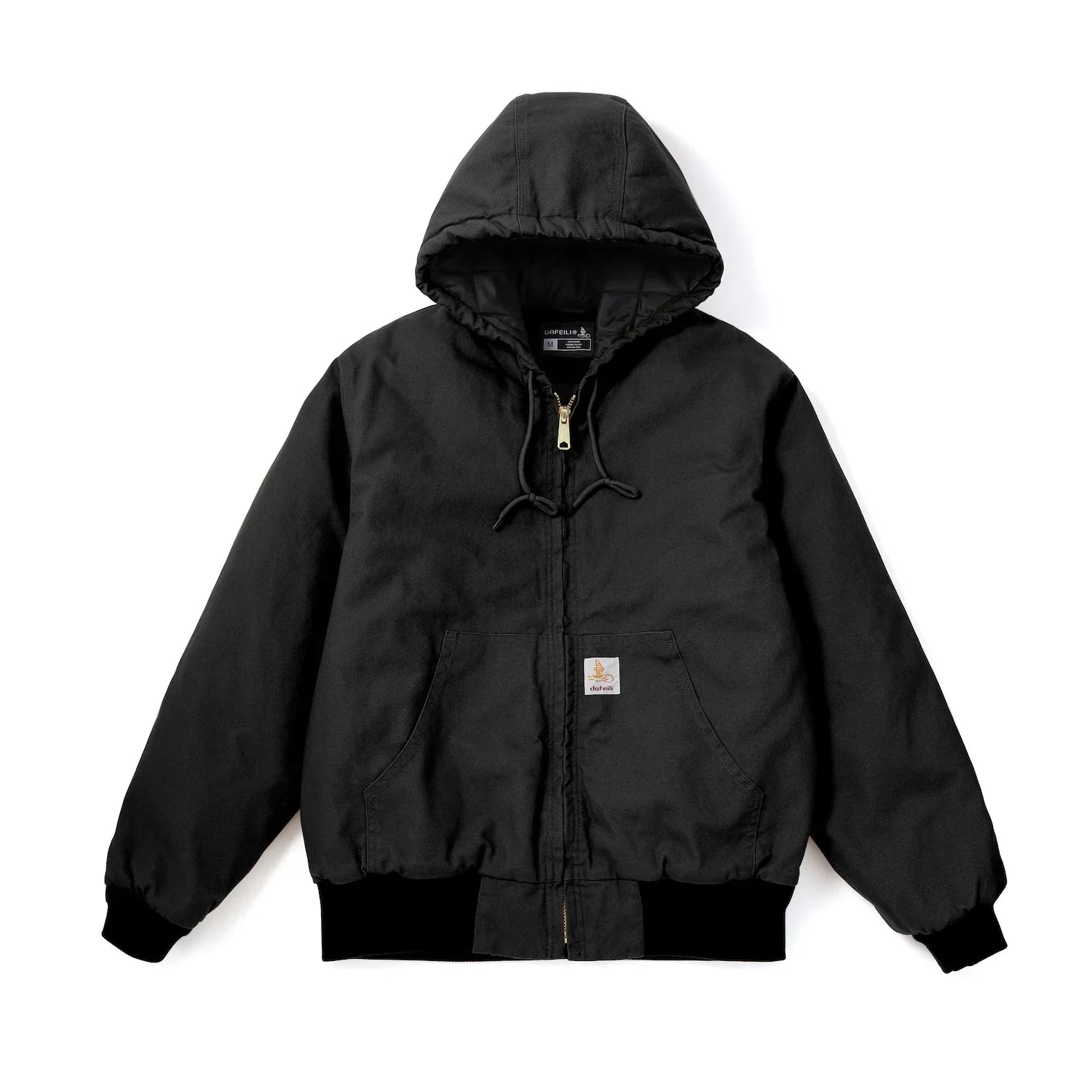 Juan Men’s Hooded Canvas Jacket – Quilted Lined Oversized Workwear Jacket