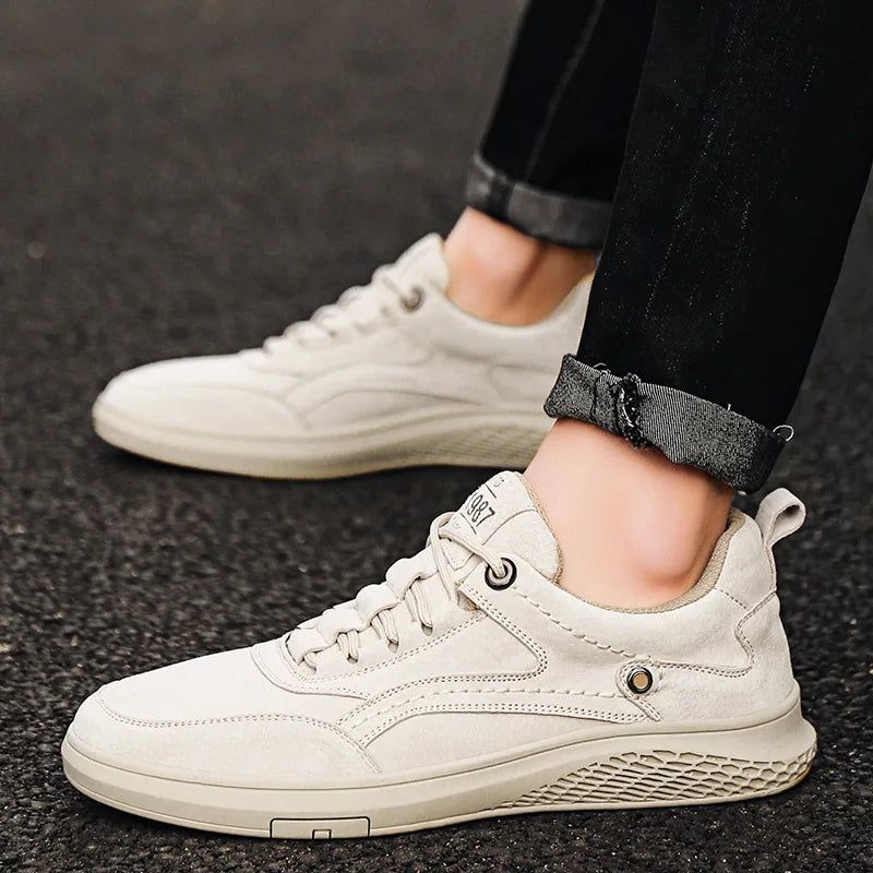 Uriel Men’s Shoes – Suede Leather Trainer with Cushioned Comfort