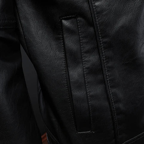 Aarhus Men’s Leather Jacket – Classic  Slim Fit Durable Outerwear
