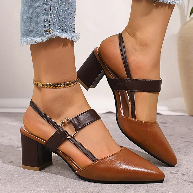 Caterina Women’s Leather Strap Heels