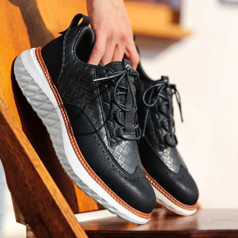 Oslo Men’s Trainers – Genuine Leather with Breathable Lightweight Comfort