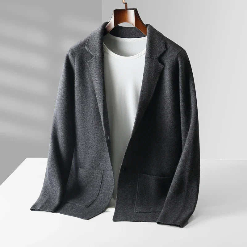 Napoleon Men’s Cashmere Cardigan – Tailored Button Up Knit with Pockets