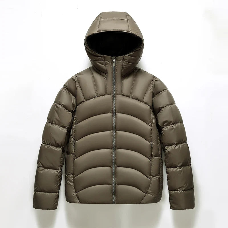Noah Men’s Down Puffer Jacket – White Duck Down with Windproof Quilted Shell