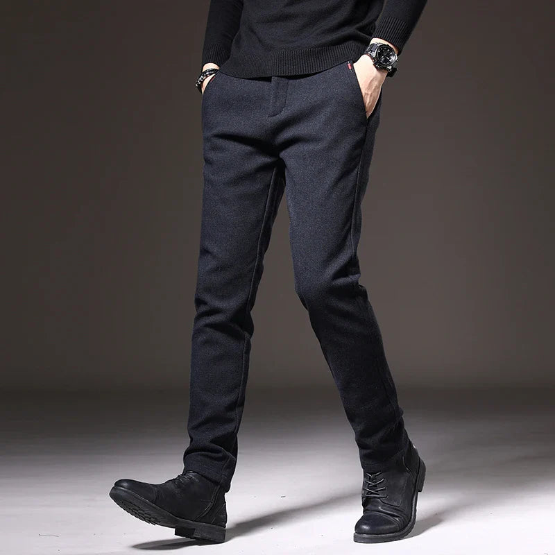 Alejandro Men’s Slim Fit Trousers – Stretch Cotton with Wrinkle-Resistant Finish