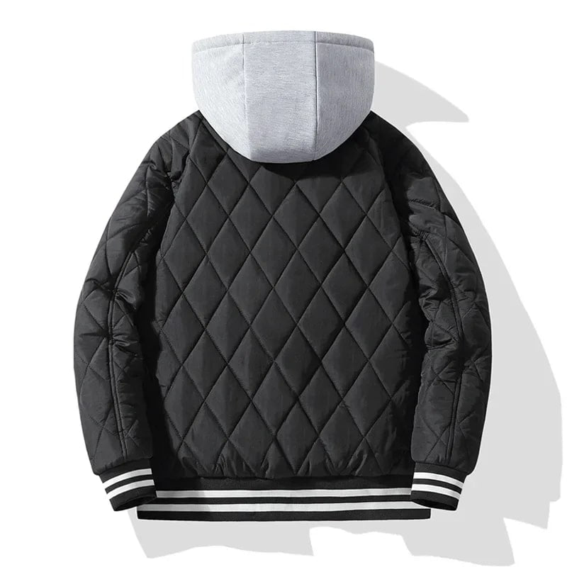 Jaime Men's Quilted Hooded Jacket – Regular Fit Cotton Padded Jacket