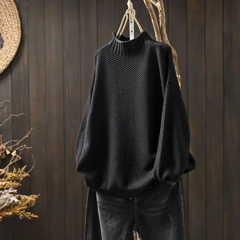 Sabrina Women’s Sweater – Hand-Knit Wool-Blend Relaxed Pullover