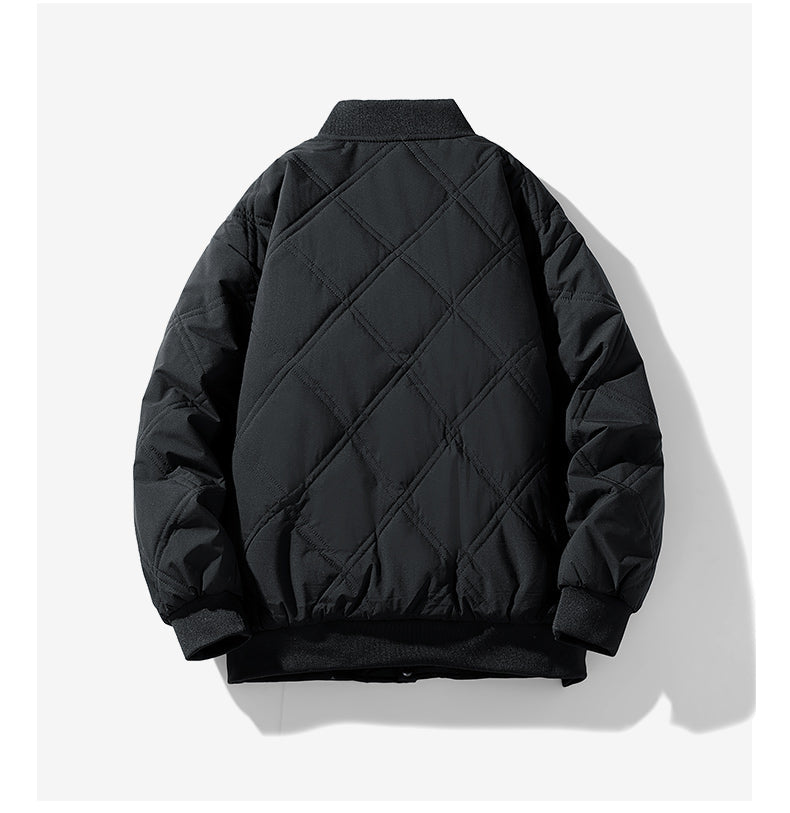 Eugene Men’s Quilted Bomber Jacket – Fleece-Lined Winter Jacket