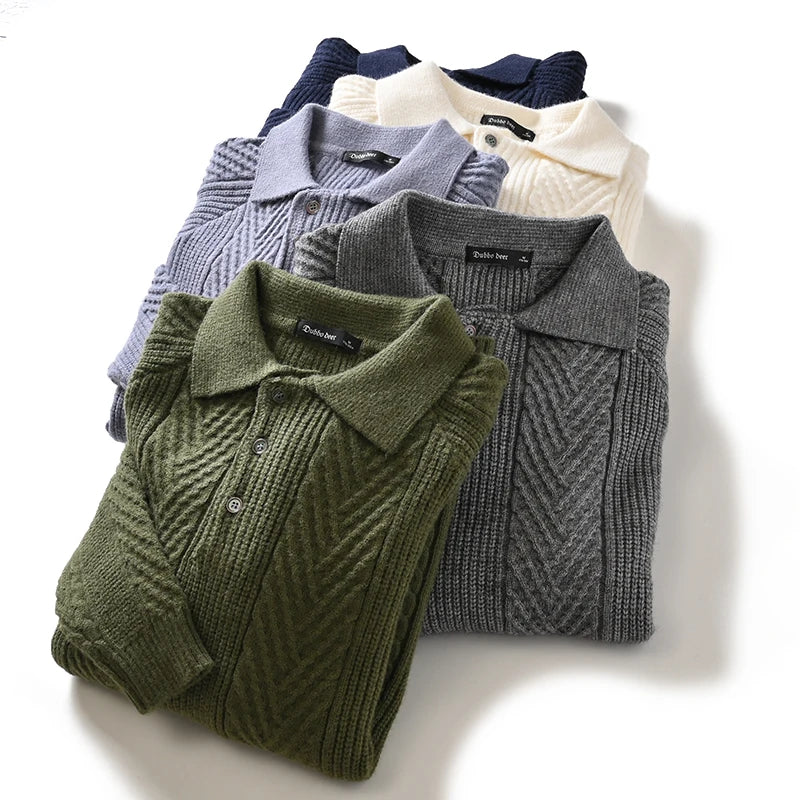 Grayson Men's Cashmere Sweater – Soft Polo Collar Knit