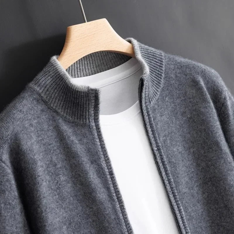 Hugo Men's Cashmere Jacket – Knit Zip-Up Jacket in Pure Cashmere