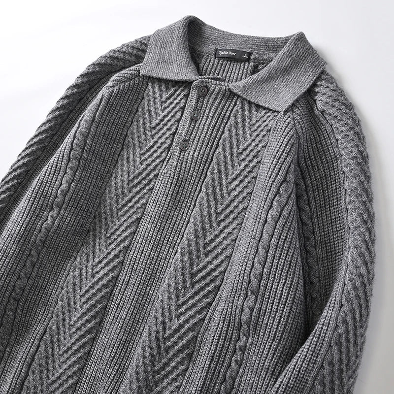 Grayson Men's Cashmere Sweater – Soft Polo Collar Knit