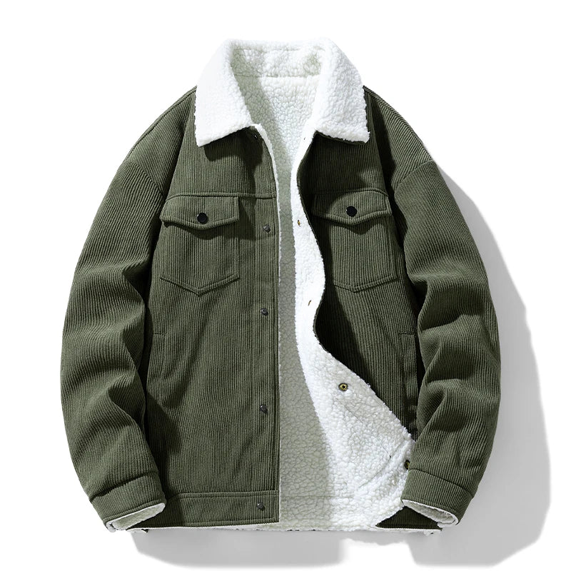 Jayson Men’s Cotton Jacket – Sherpa Lined & Corduroy Finish