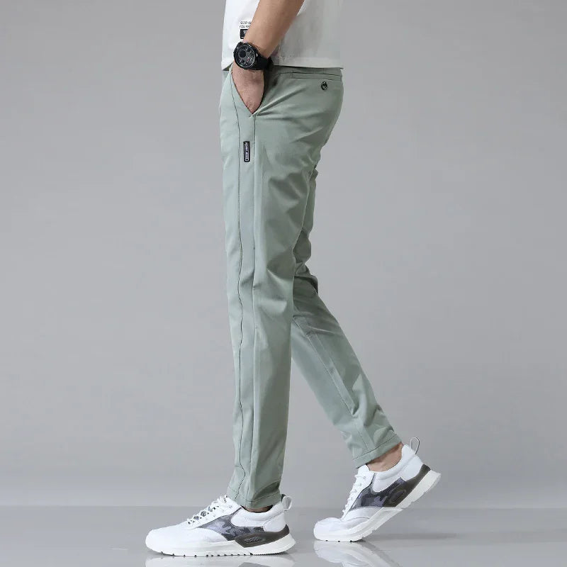 Pablo Men’s Tapered Stretch Pants – Wrinkle-Resistant with Elastic Waist